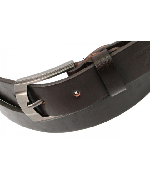 Men's leather belt for Skipper trousers, brown