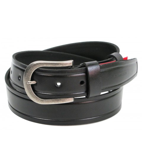 Men's belt for jeans made of Skipper leather, black