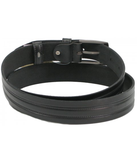 Men's leather belt for Skipper trousers, black