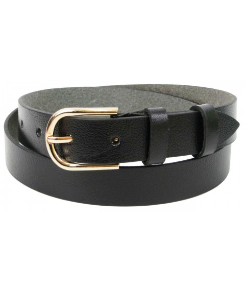 Women's leather Skipper belt, black 3 cm