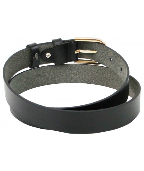 Women's leather Skipper belt, black 3 cm