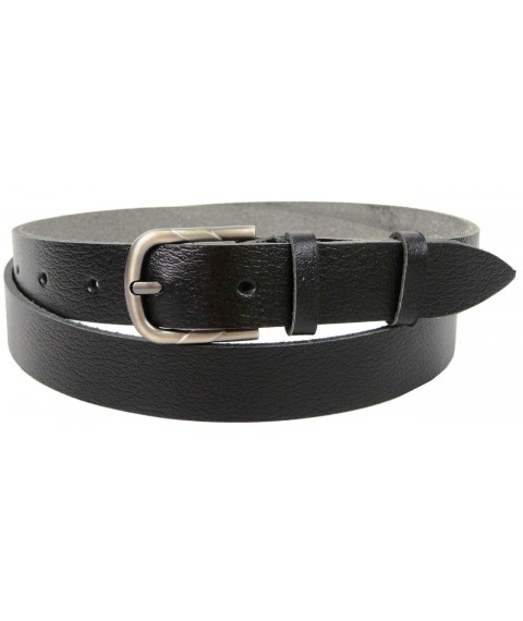 Women's leather belt Skipper black 2.5 cm