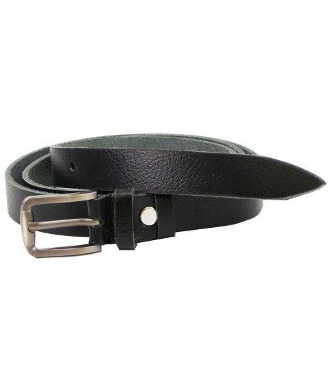 Women's belt, genuine leather belt Skipper black 2 cm