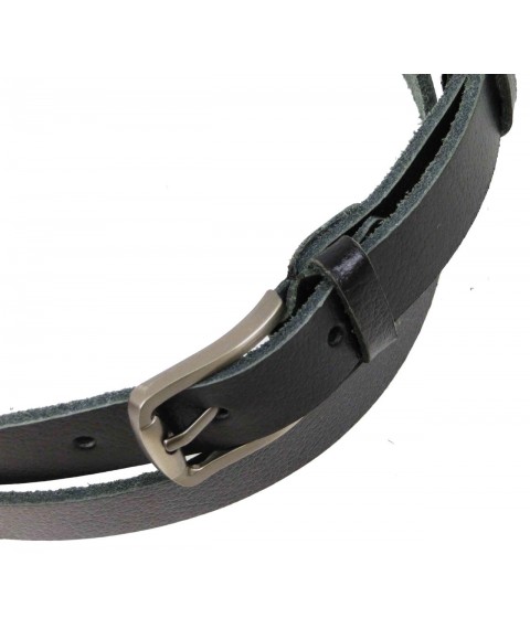 Women's belt, genuine leather belt Skipper black 2 cm