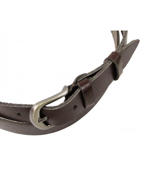 Женский кожаный ремень Skipper, коричневый 2,5 см