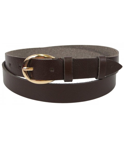 Women's leather belt Skipper brown 2.5 cm