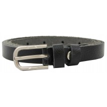 Women's leather belt, Skipper belt, black 1.5 cm