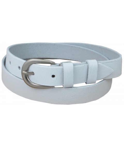 Women's leather belt Skipper, Ukraine, white 3 cm 1356-30