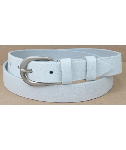 Women's leather belt Skipper, Ukraine, white 3 cm 1356-30