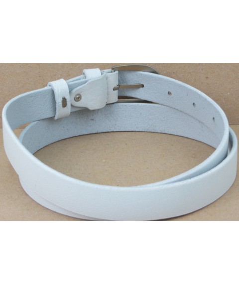 Women's leather belt Skipper, Ukraine, white 3 cm 1356-30