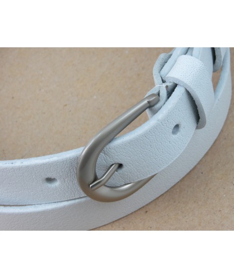 Women's leather belt Skipper, Ukraine, white 3 cm 1356-30