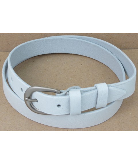 Women's leather belt Skipper, Ukraine, white 3 cm 1356-30