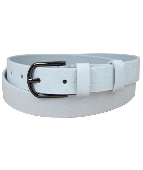 Women's leather Skipper belt, white 3 cm