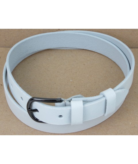 Women's leather Skipper belt, white 3 cm