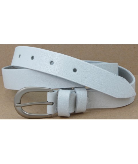 Women's leather belt Skipper, Ukraine, white 3 cm 1356-30