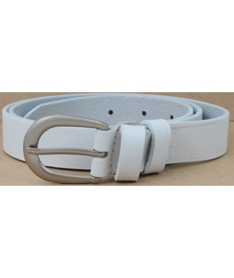 Women's leather belt Skipper, Ukraine, white 3 cm 1356-30