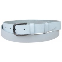 Women's leather Skipper belt, white 2.5 cm