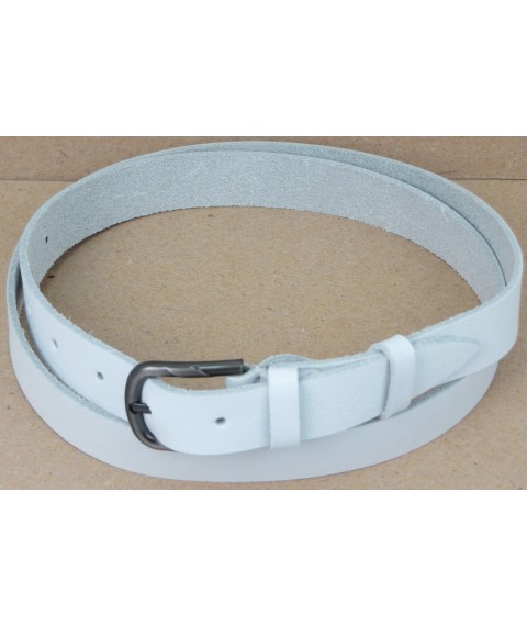 Women's leather Skipper belt, white 2.5 cm
