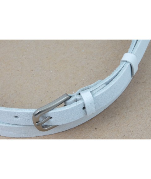 Women's leather belt, Skipper belt white 1.5 cm