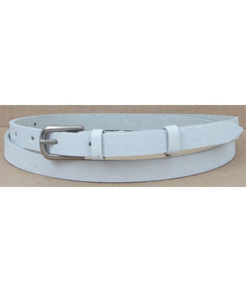 Women's leather belt, Skipper belt white 1.5 cm