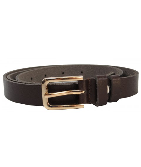 Women's leather belt Skipper dark brown 2 cm