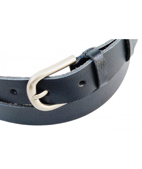 Leather women's belt Skipper dark blue 2.5 cm