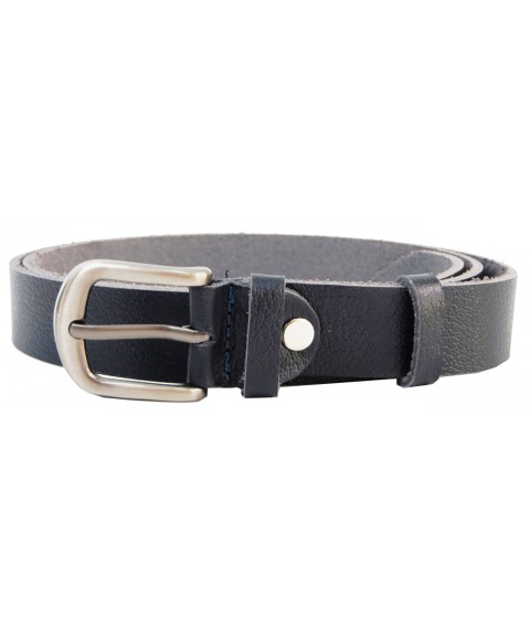 Women's leather belt Skipper dark blue 2.5 cm