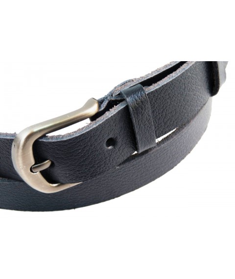 Women's leather belt Skipper dark blue 2.5 cm