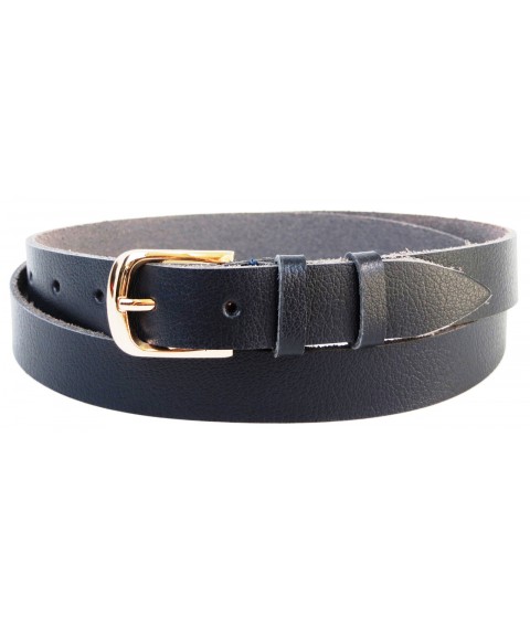 Women's leather belt Skipper dark blue 2.5 cm