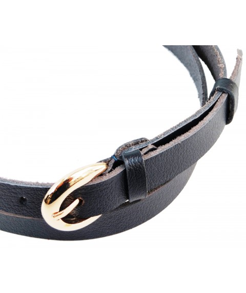 Women's leather belt Skipper dark blue 2 cm