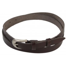 Women's leather belt Skipper dark brown 2 cm