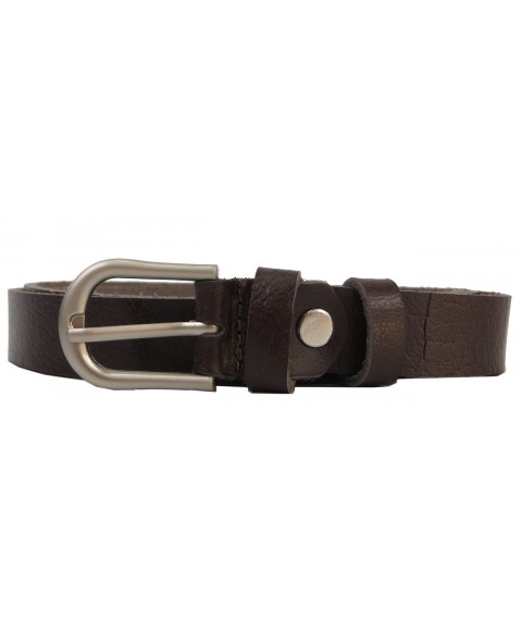Women's belt, leather belt Skipper dark brown 2 cm