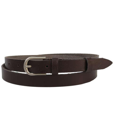 Women's belt, leather belt Skipper dark brown 2 cm