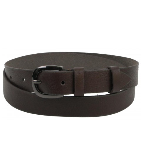 Women's leather belt Skipper dark brown 3 cm