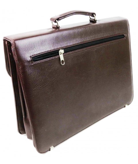 Men's briefcase made of faux leather Exclusive burgundy