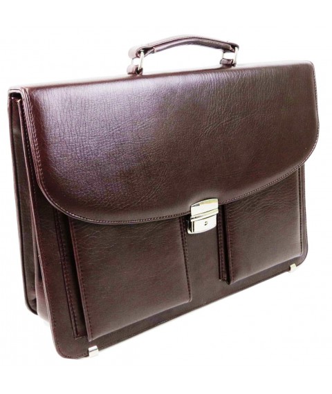 Men's briefcase made of faux leather Exclusive burgundy