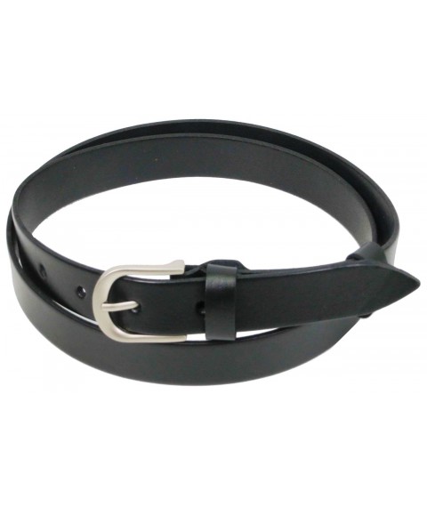 Skipper women's leather belt, black 3 cm