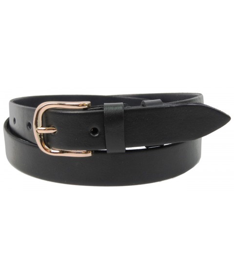 Universal women's leather belt Skipper, black 3 cm
