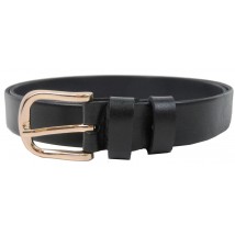 Universal women's leather belt Skipper, black 3 cm