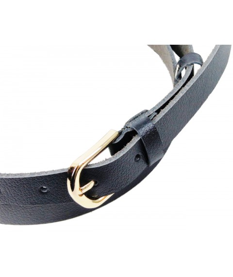 Women's leather belt Skipper dark blue 2 cm