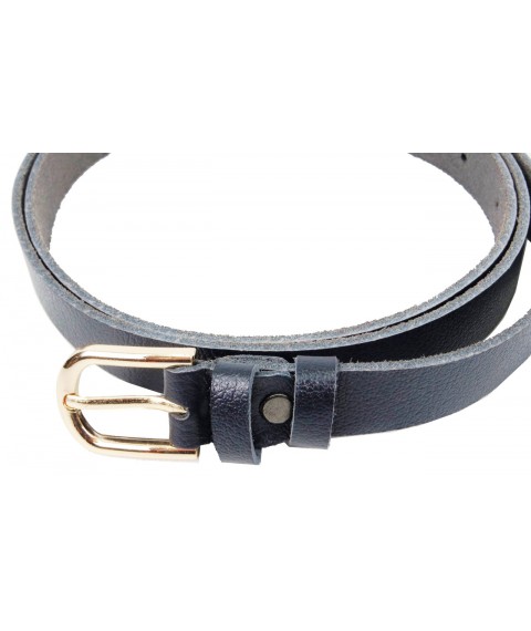 Women's leather belt Skipper dark blue 2 cm