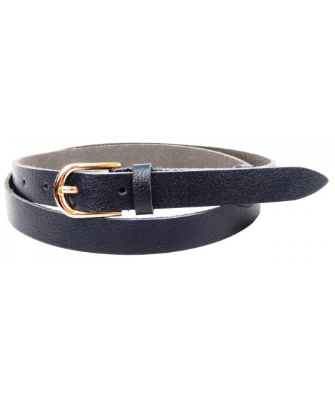 Women's leather belt Skipper dark blue 2 cm