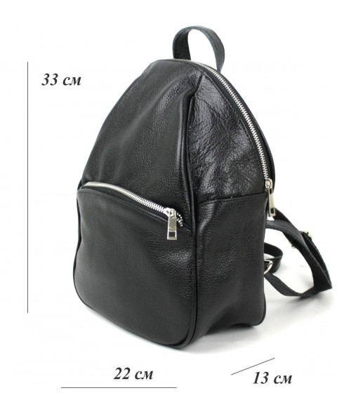 Leather backpack Borsacomoda black 9 l