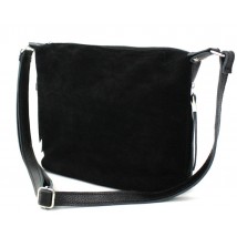 Women's leather and suede shoulder bag Borsacomoda black