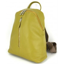 Women's leather backpack Borsacomoda 14 l yellow 841.015