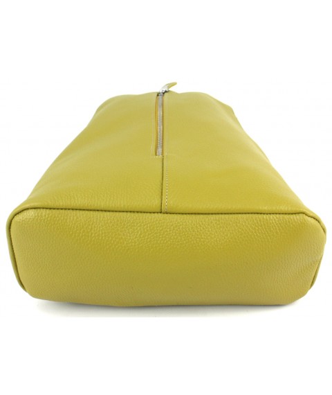 Шкіряний жіночий рюкзак Borsacomoda 14 л жовтий 841.015