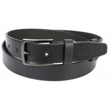 Men's leather belt for Skipper trousers, Ukraine black 3.3 cm