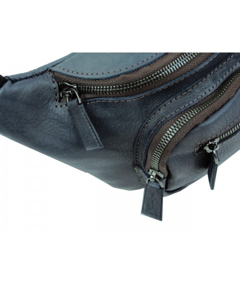 Leather belt bag Mykhail Ikhtyar, Ukraine blue