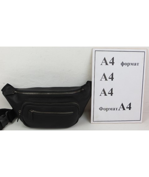 Leather belt bag, banana Mykhail Ikhtyar, Ukraine black