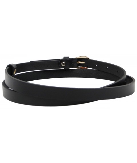 Narrow women's leather belt Skipper, Ukraine black